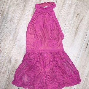 Maroon Halter Top Romper